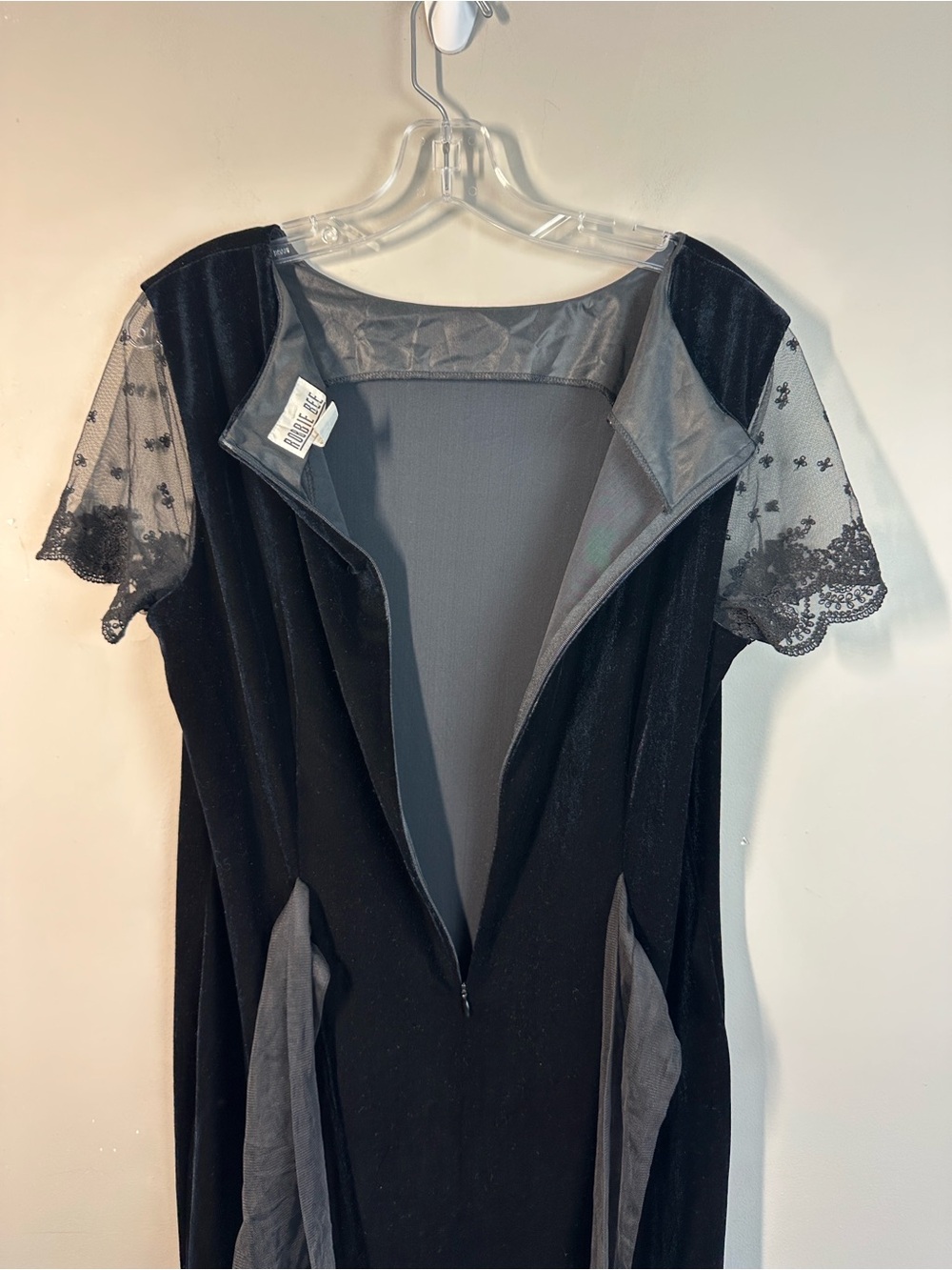 Robbie Bee Vintage Velvet Whimsigoth Dark Romantic Maxi Dress Size 16 Goth - Picture 10 of 11